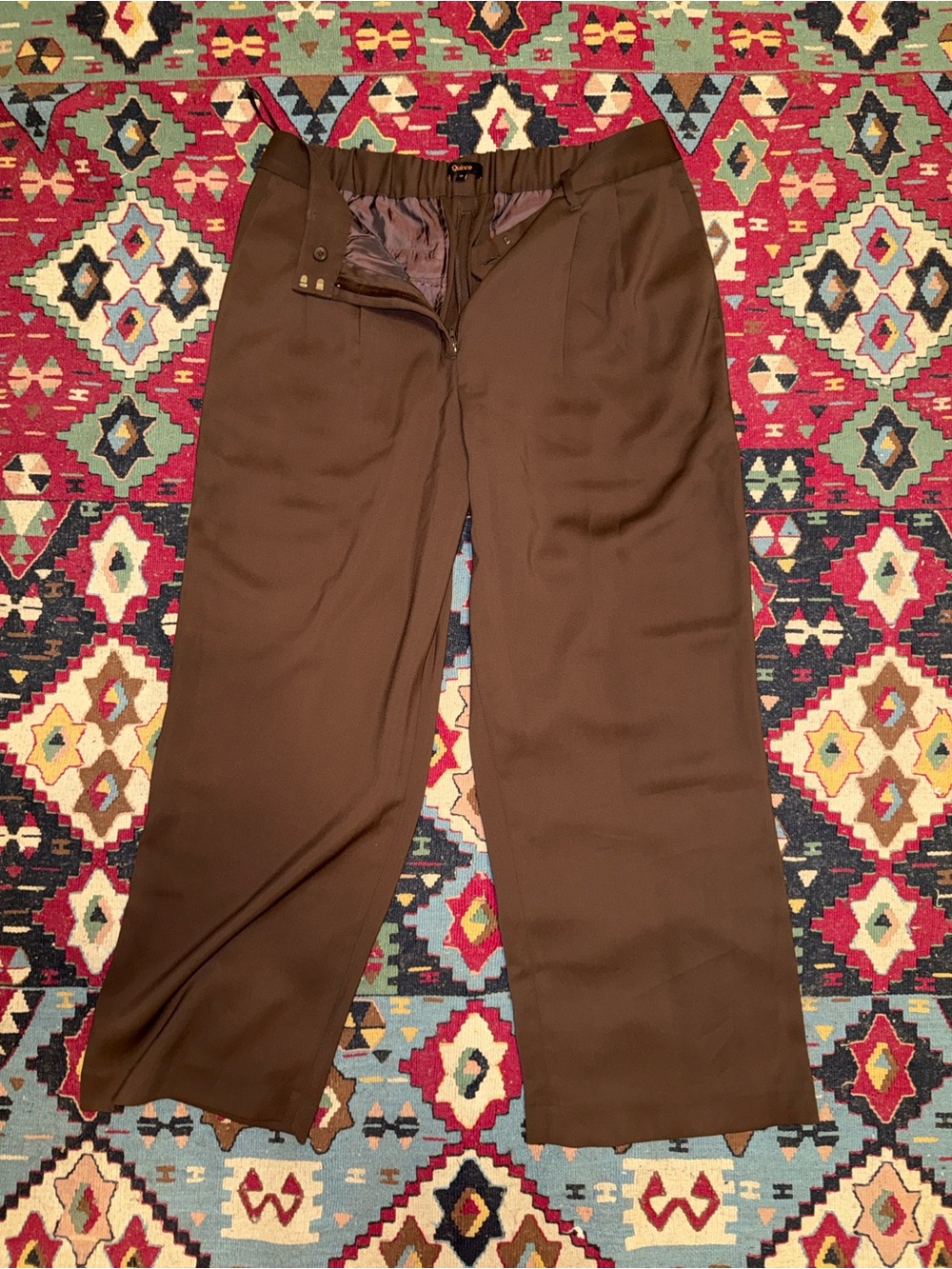 Quince Women's Stretch Crepe Pleated Wide Leg Pants size 14